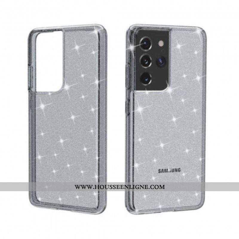 Coque Coque Samsung Galaxy S21 Ultra 5G Transparente Paillettes