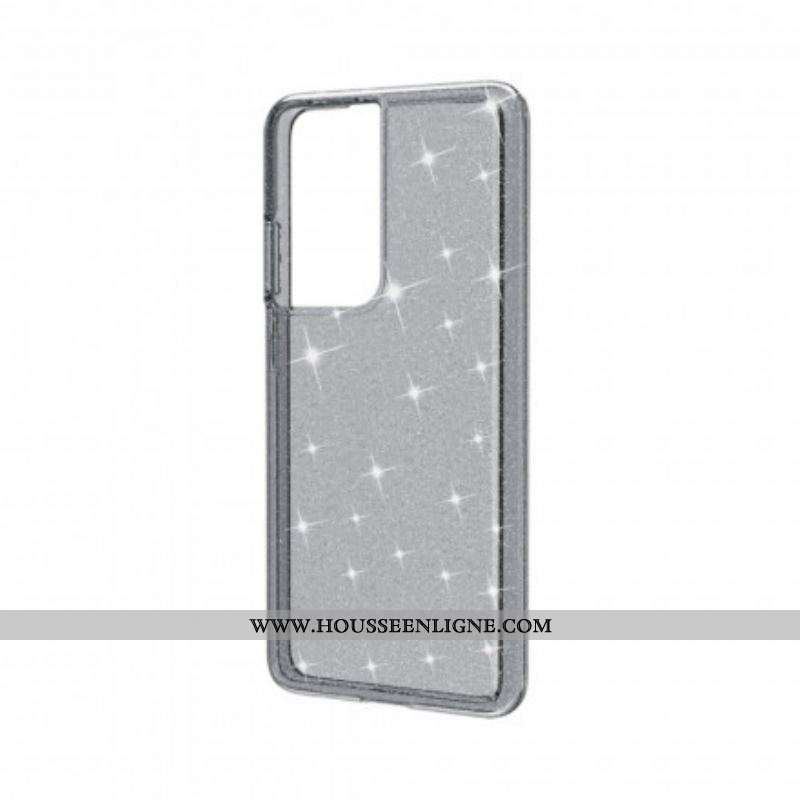 Coque Coque Samsung Galaxy S21 Ultra 5G Transparente Paillettes