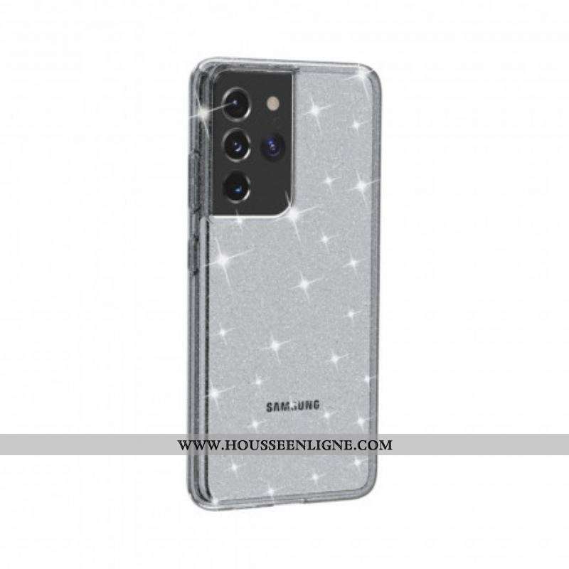 Coque Coque Samsung Galaxy S21 Ultra 5G Transparente Paillettes