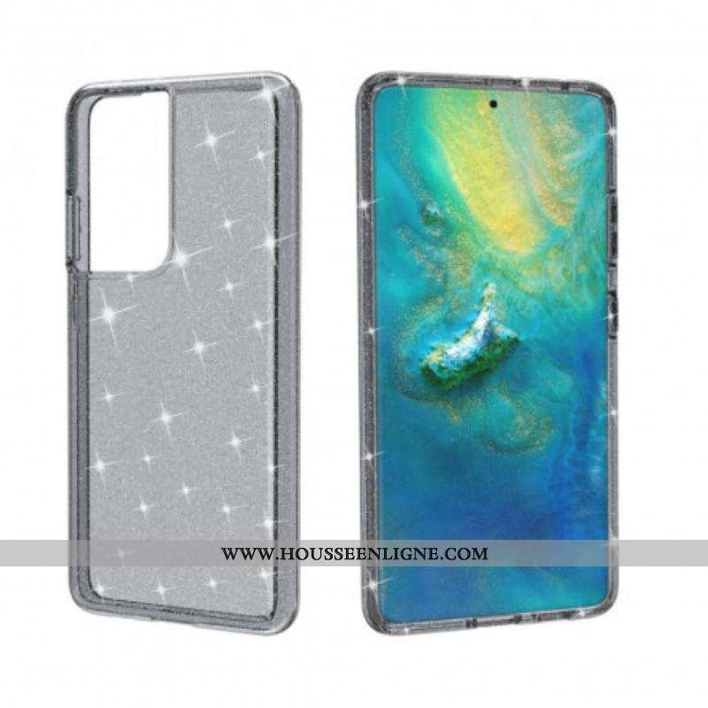 Coque Coque Samsung Galaxy S21 Ultra 5G Transparente Paillettes