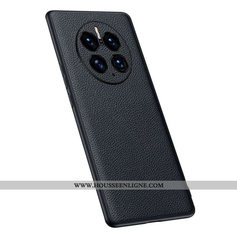 Coque Huawei Mate 50 Pro Véritable Cuir Litchi