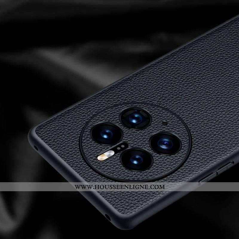 Coque Huawei Mate 50 Pro Véritable Cuir Litchi