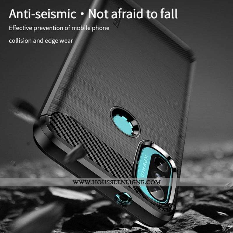 Coque Moto E40 / E30 / E20 Fibre Carbone Brossée MOFI