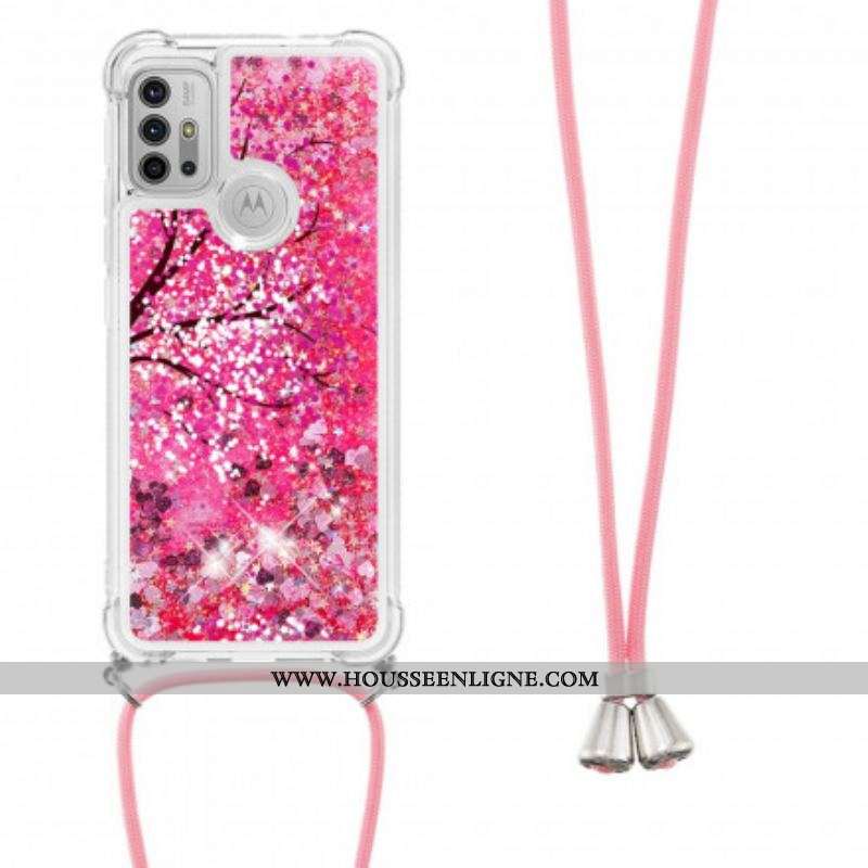 Coque Moto G30 / Moto G10 à Cordon Paillettes Arbre