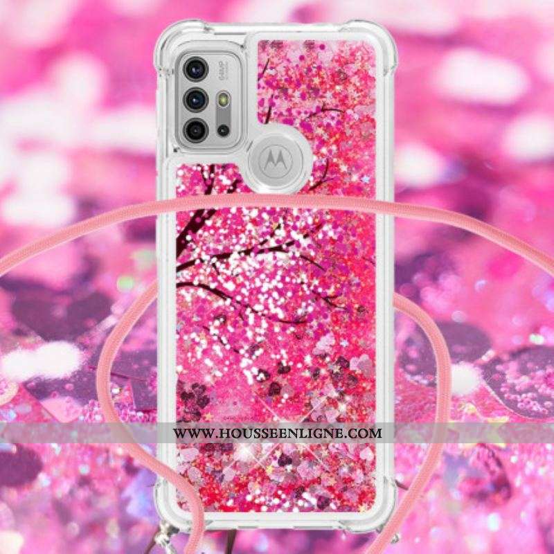 Coque Moto G30 / Moto G10 à Cordon Paillettes Arbre