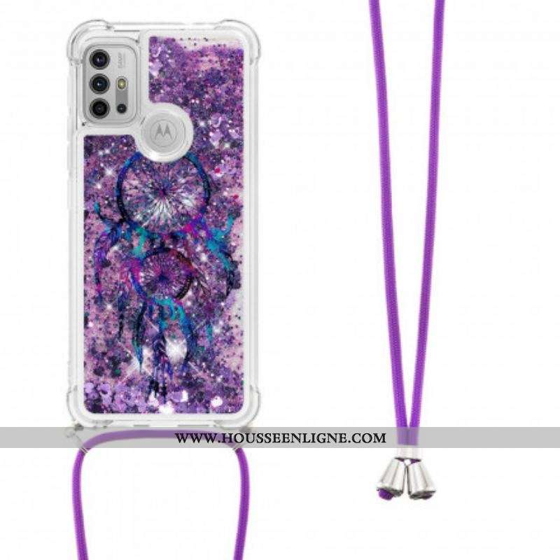 Coque Moto G30 / Moto G10 à Cordon Paillettes Attrape Rêves