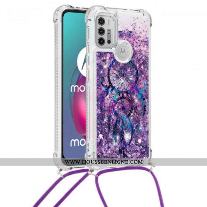 Coque Moto G30 / Moto G10 à Cordon Paillettes Attrape Rêves