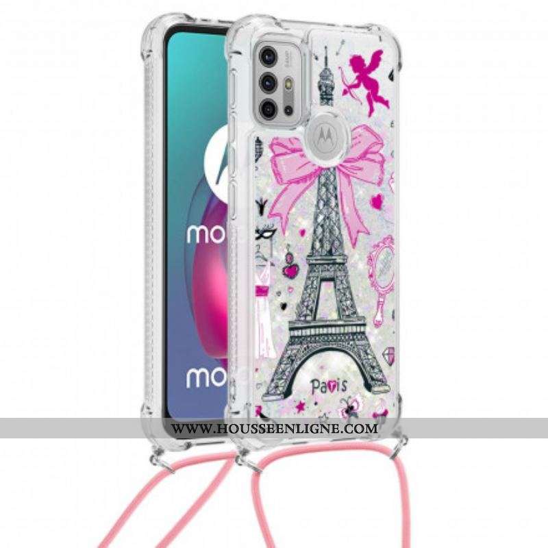 Coque Moto G30 / Moto G10 à Cordon Tour Eiffel