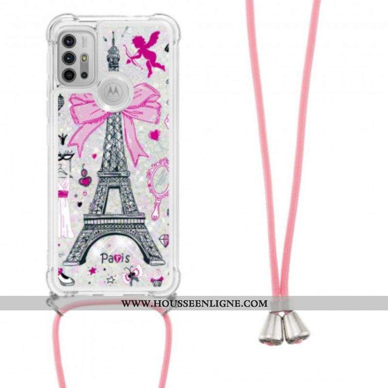 Coque Moto G30 / Moto G10 à Cordon Tour Eiffel