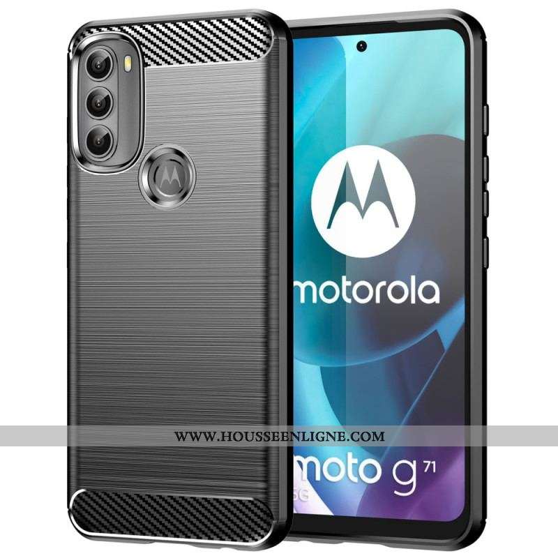 Coque Moto G71 5G Fibre Carbone Brossée