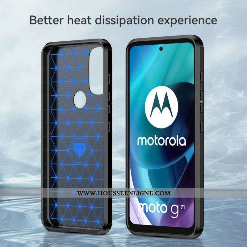 Coque Moto G71 5G Fibre Carbone Brossée