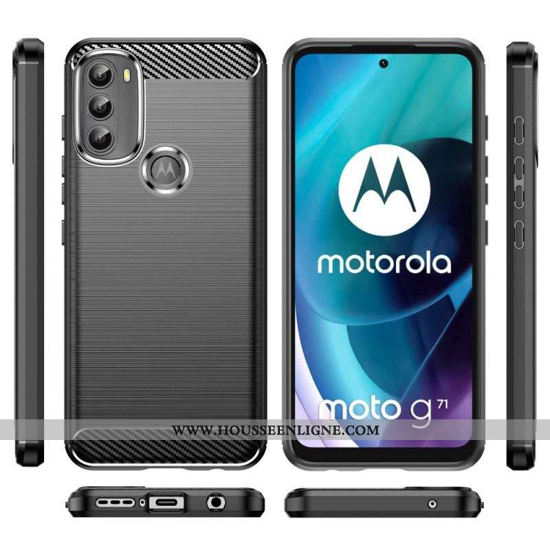 Coque Moto G71 5G Fibre Carbone Brossée