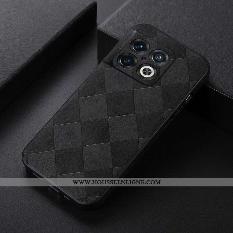 Coque OnePlus 10 Pro 5G Simili Cuir Design Tissé