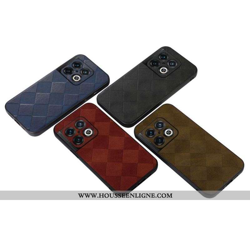 Coque OnePlus 10 Pro 5G Simili Cuir Design Tissé