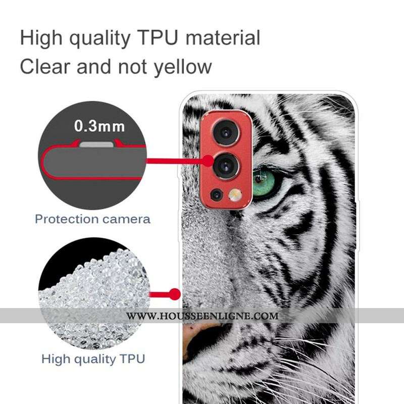 Coque OnePlus Nord 2 5G Face de Tigre