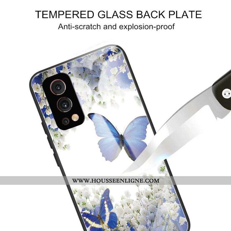 Coque OnePlus Nord 2 5G Verre Trempé Papillons Design