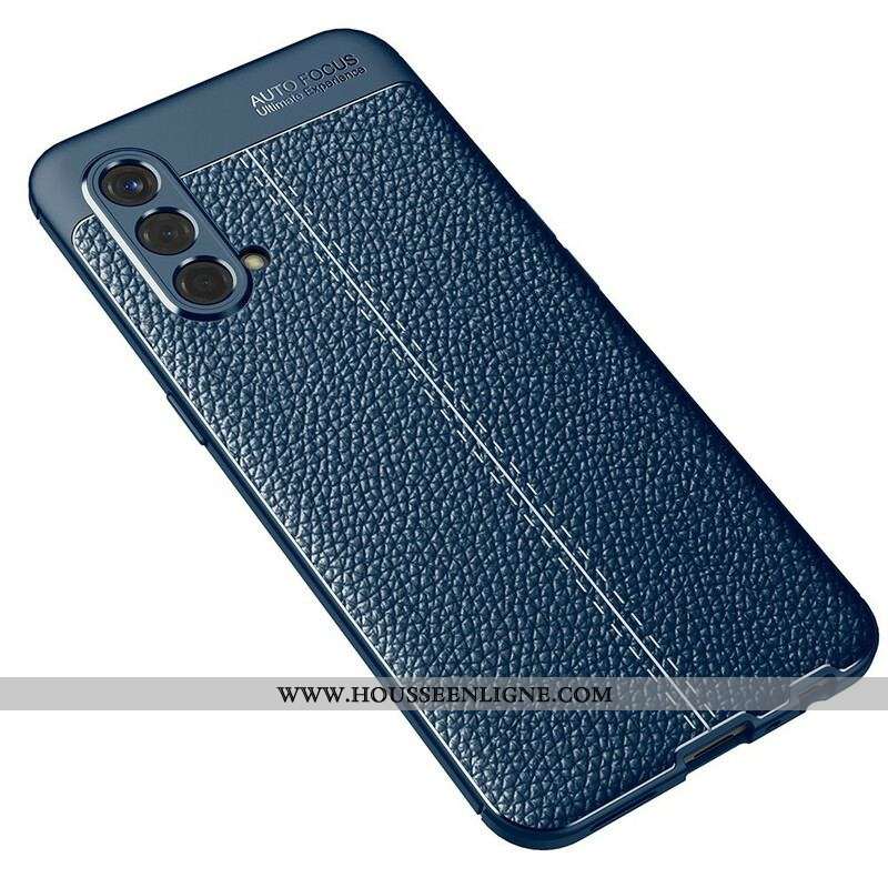 Coque OnePlus Nord CE 5G Effet Cuir Litchi Double Line