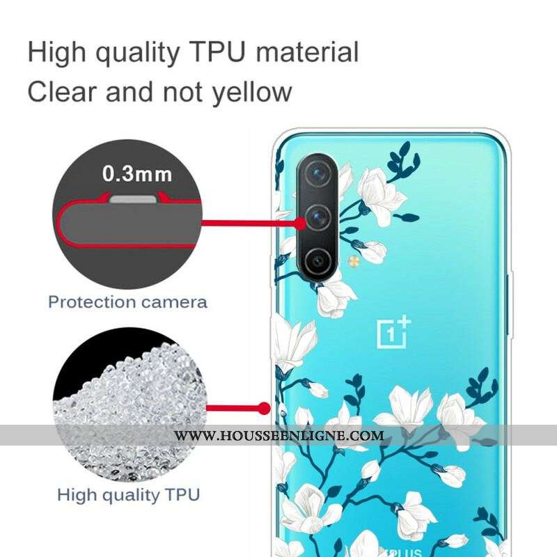 Coque OnePlus Nord CE 5G Fleurs Blanches