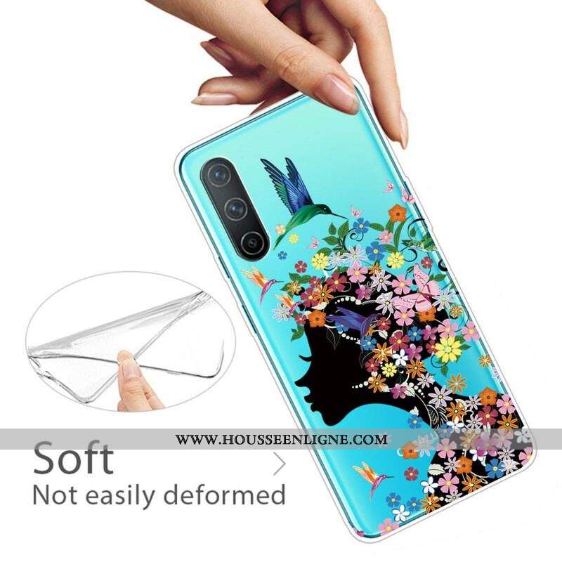 Coque OnePlus Nord CE 5G Transparente Chevelure Fleuri