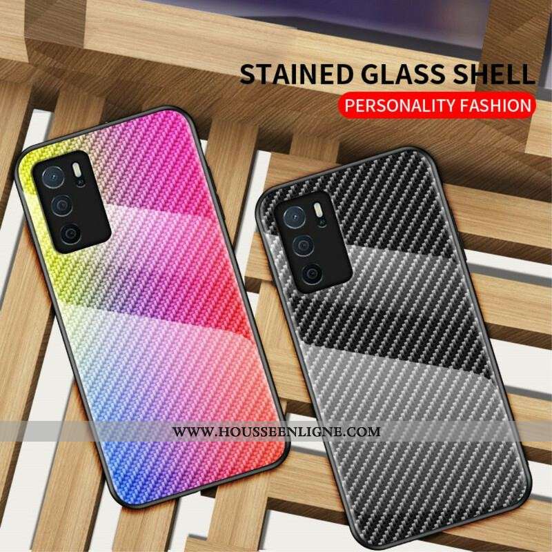 Coque Oppo A16 / A16s Verre Trempé Fibre Carbone