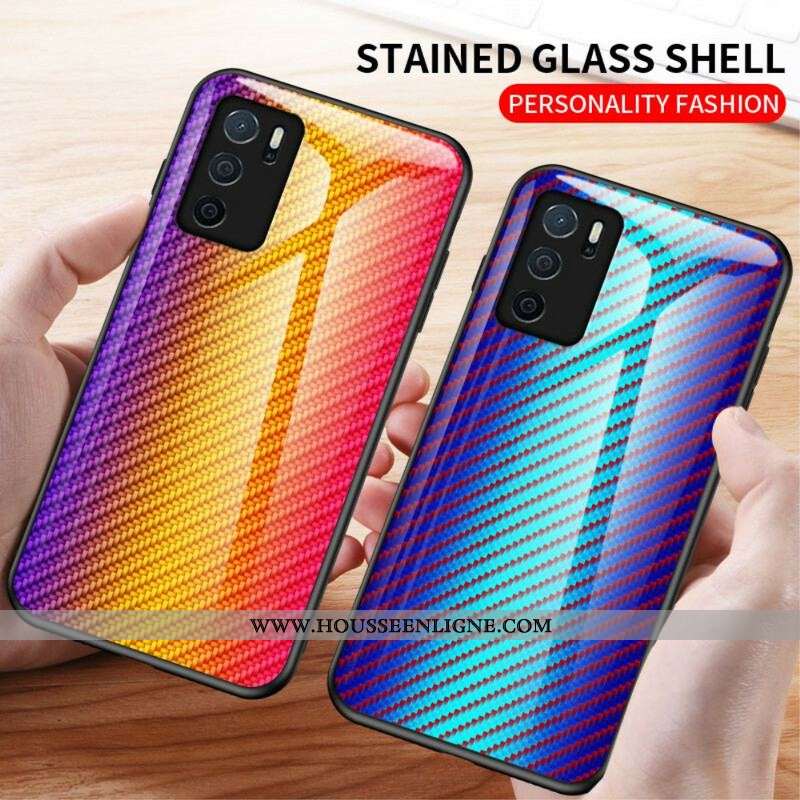 Coque Oppo A16 / A16s Verre Trempé Fibre Carbone