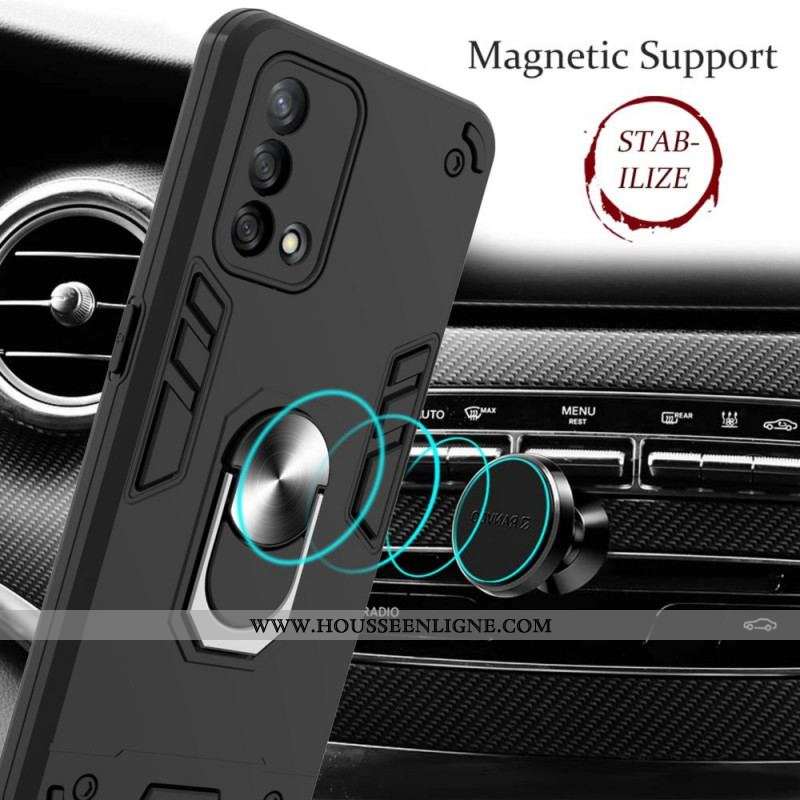 Coque Oppo A74 4G Détachable Anneau-Support Métallisée