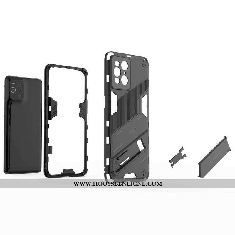 Coque Oppo Find X3 / X3 Pro Support Amovible Deux Positions Mains Libres