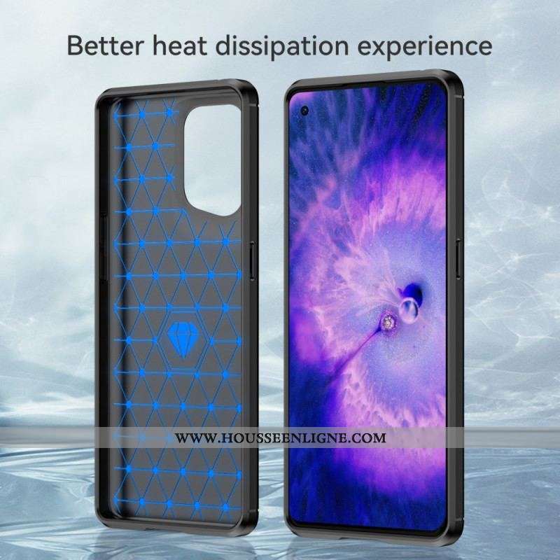 Coque Oppo Find X5 Fibre Carbone Brossée