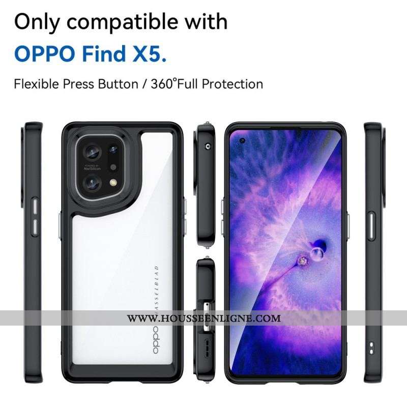 Coque Oppo Find X5 Hybride Rebords Colorés