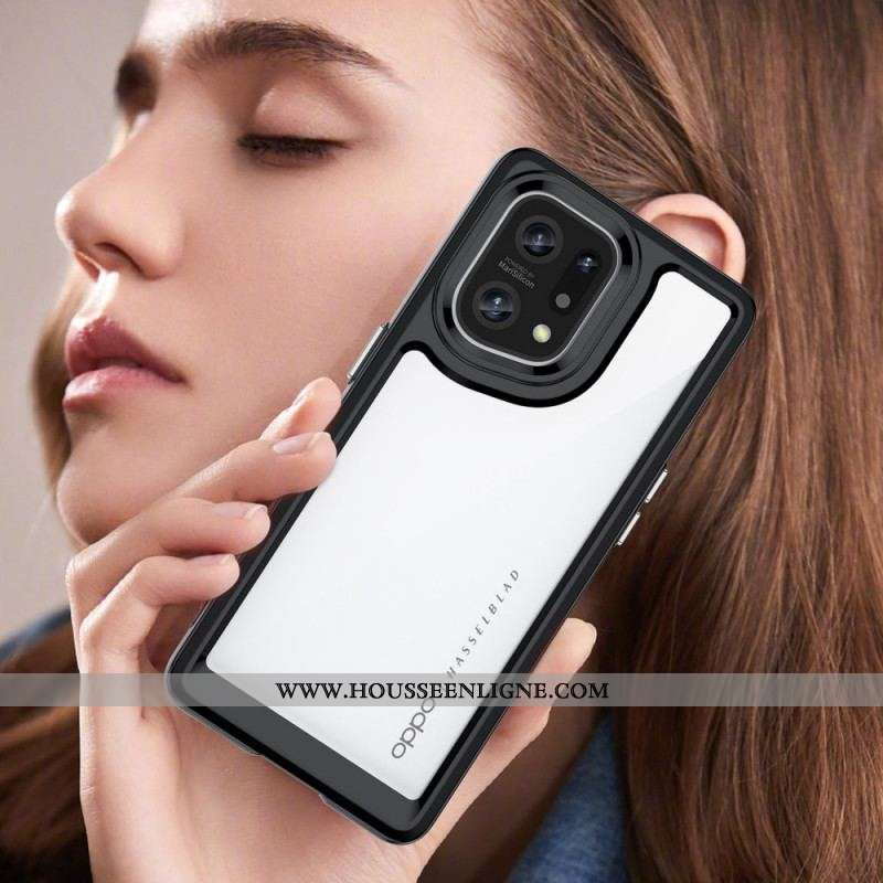 Coque Oppo Find X5 Hybride Rebords Colorés