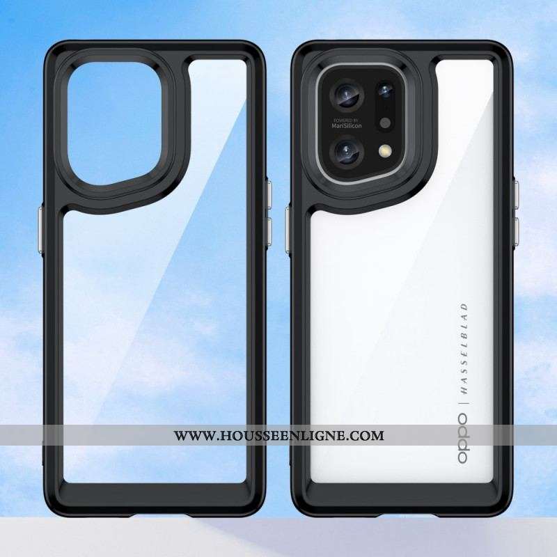 Coque Oppo Find X5 Hybride Rebords Colorés