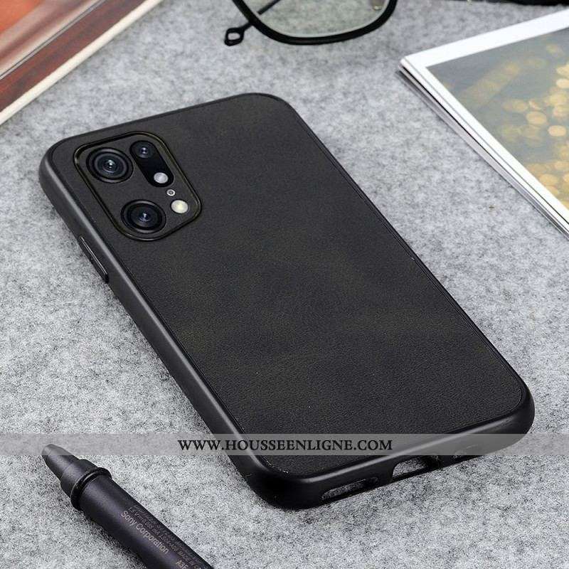 Coque Oppo Find X5 Pro Effet Cuir Look Raffiné