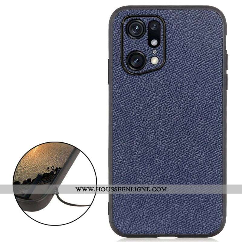 Coque Oppo Find X5 Pro Véritable Cuir Texturé