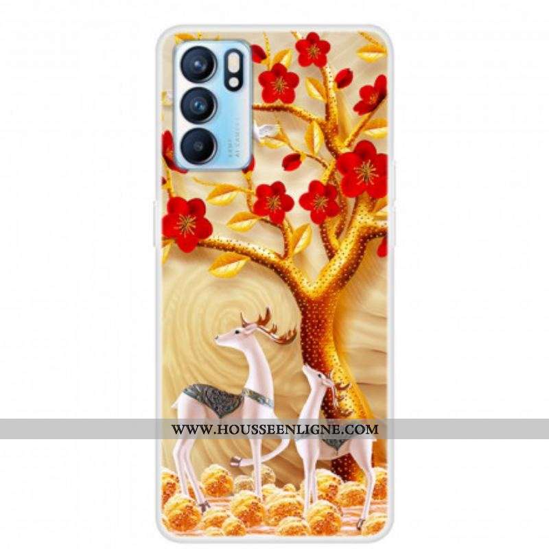 Coque Oppo Reno 6 5G Arbre Doré