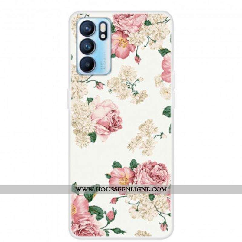 Coque Oppo Reno 6 5G Transparente Fleurs Liberty