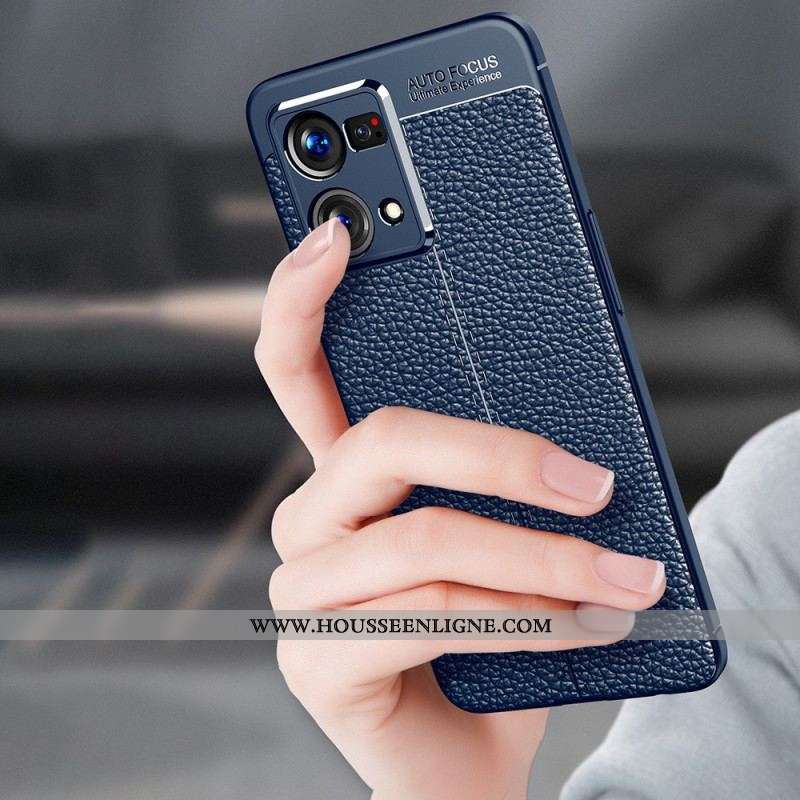 Coque Oppo Reno 7 Effet Cuir Litchi