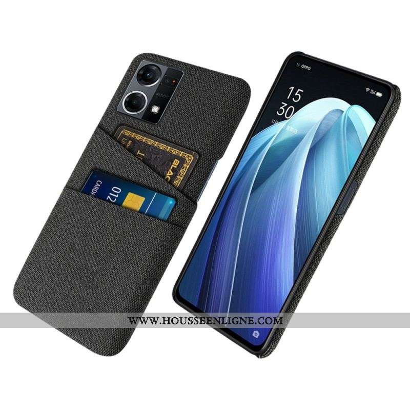 Coque Oppo Reno 7 Porte-Cartes Tissu