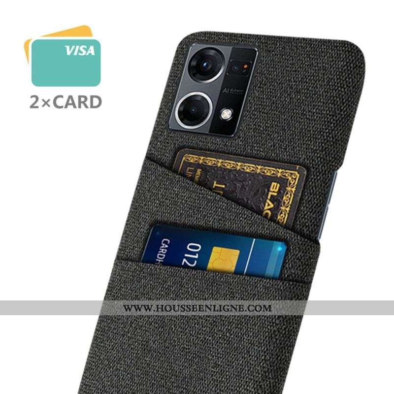 Coque Oppo Reno 7 Porte-Cartes Tissu