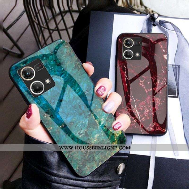 Coque Oppo Reno 7 Verre Trempé Marbre