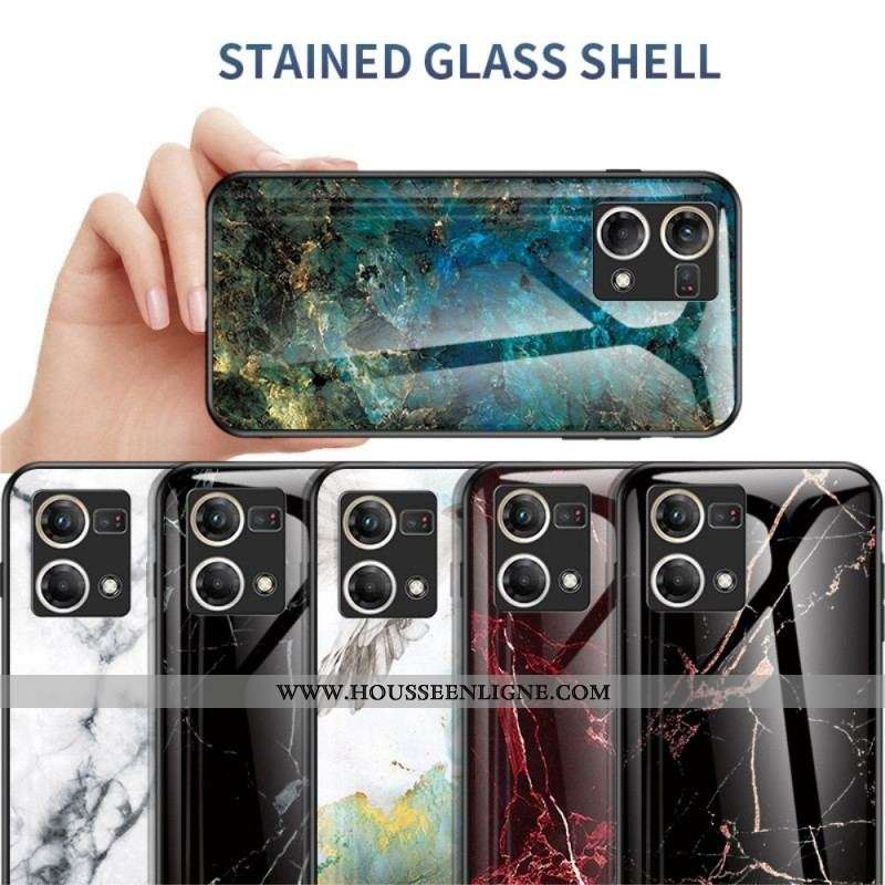 Coque Oppo Reno 7 Verre Trempé Marbre