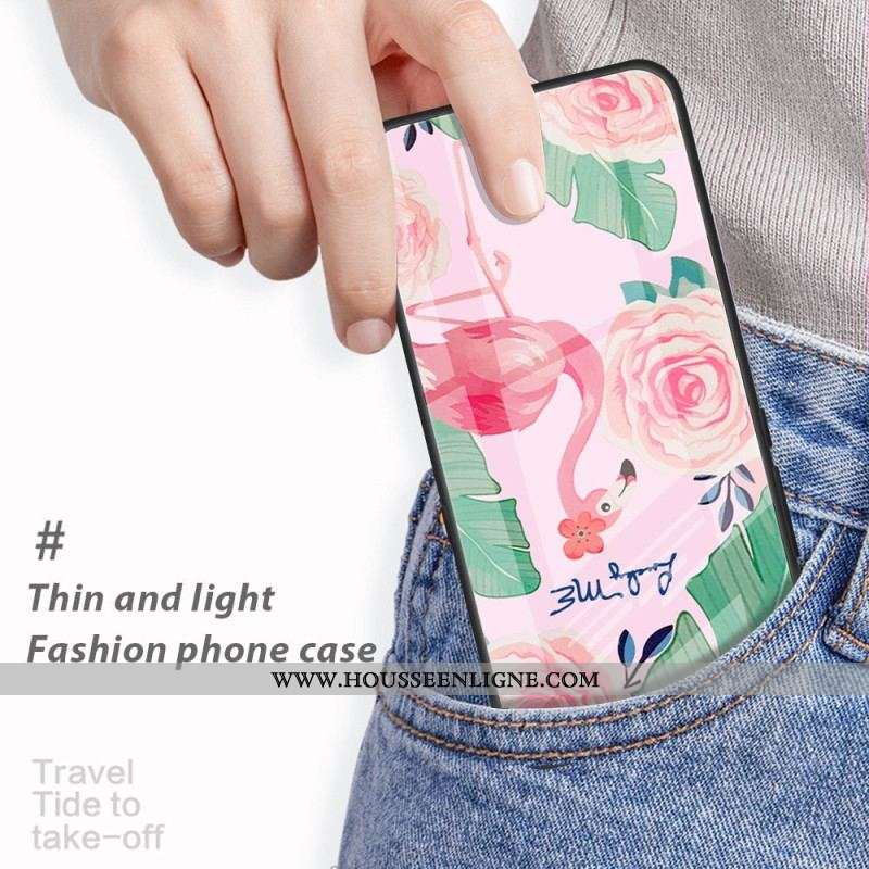 Coque Oppo Reno 8 Pro Verre Trempé Flamant Rose