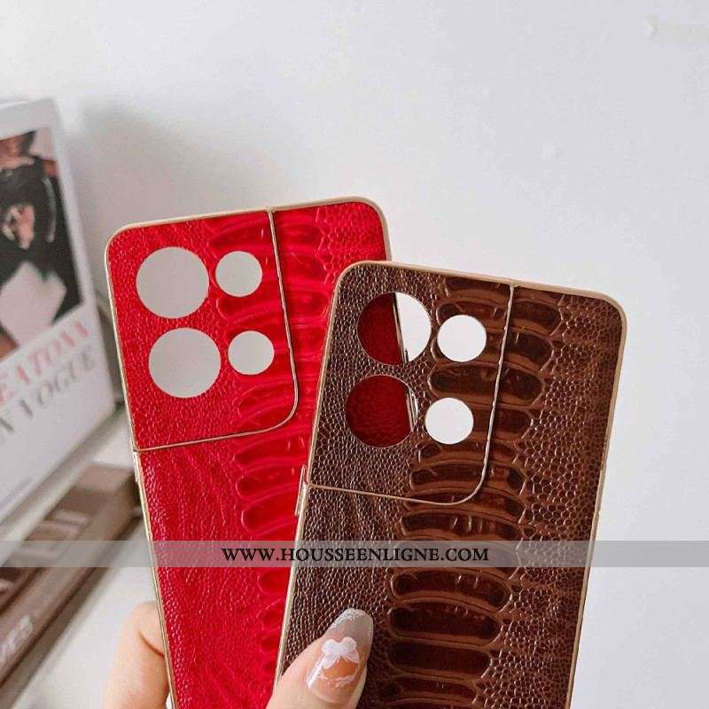 Coque Oppo Reno 8 Pro Vrai Cuir Style Crocodile