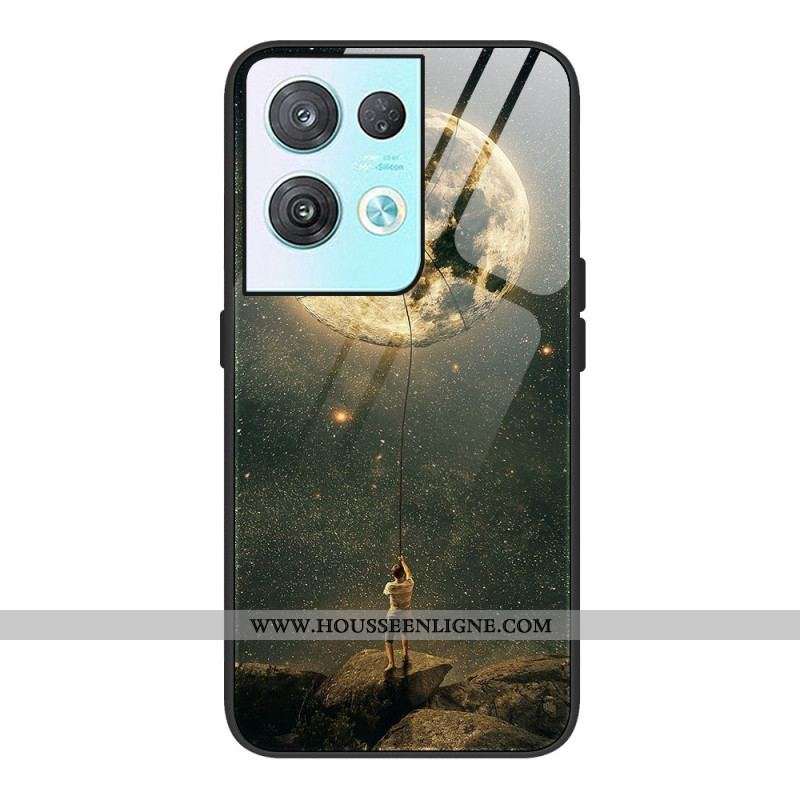 Coque Oppo Reno 8 Verre Trempé l'Homme à la Lune