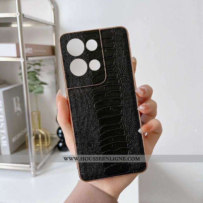 Coque Oppo Reno 8 Vrai Cuir Style Crocodile