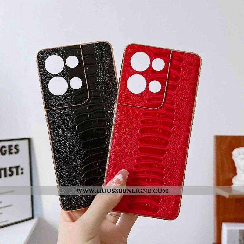 Coque Oppo Reno 8 Vrai Cuir Style Crocodile