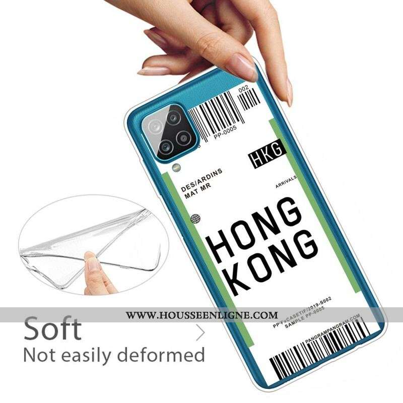 Coque Samsung Galaxy A12 / M12 Boarding Pass to Hong Kong