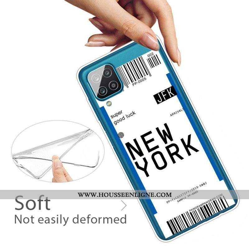 Coque Samsung Galaxy A12 / M12 Boarding Pass to New York