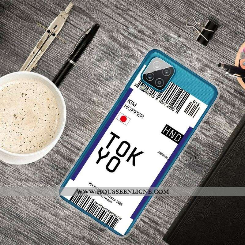 Coque Samsung Galaxy A12 / M12 Boarding Pass to Tokyo