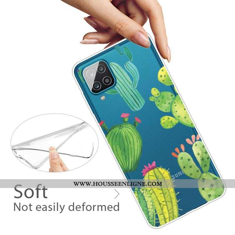 Coque Samsung Galaxy A12 / M12 Cactus Aquarelle