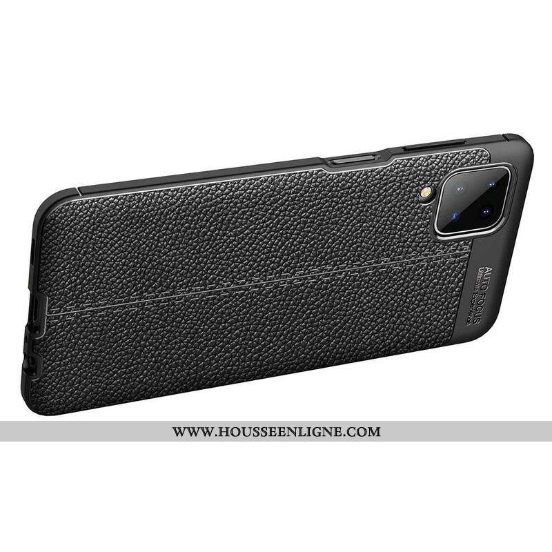 Coque Samsung Galaxy A12 / M12 Effet Cuir Litchi Double Line